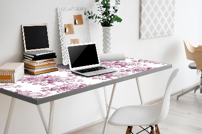 Large desk mat table protector pink flowers