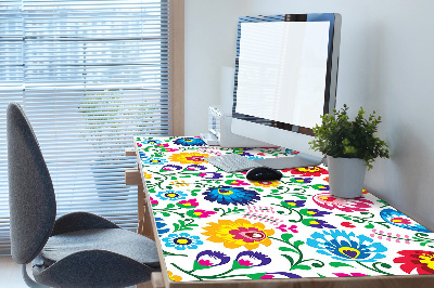 Large desk mat table protector folk art