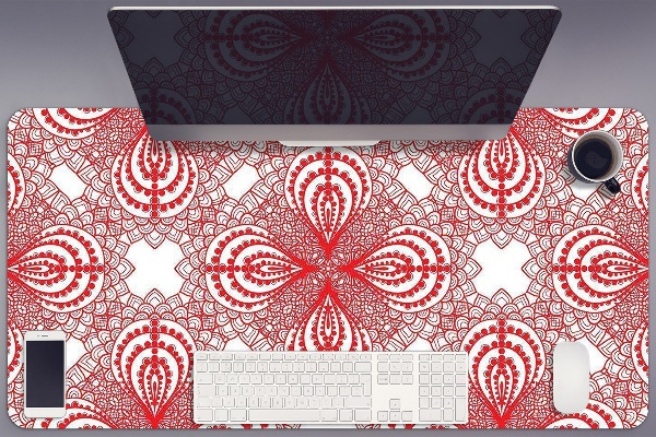 Full desk protector red lace