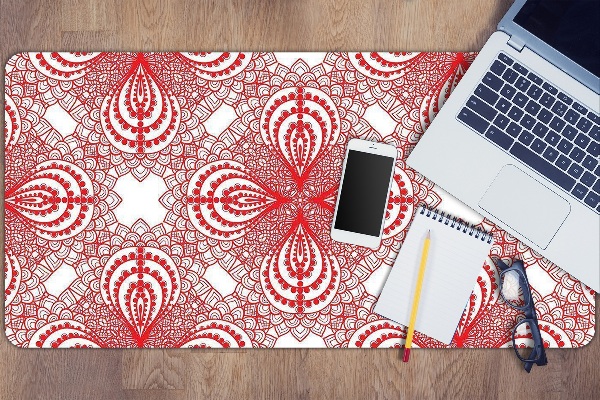 Full desk protector red lace