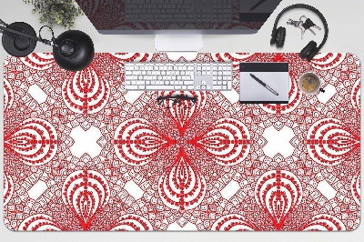 Full desk protector red lace