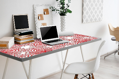 Full desk protector red lace