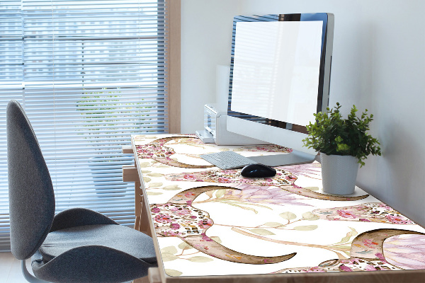Full desk protector Skull in flowers