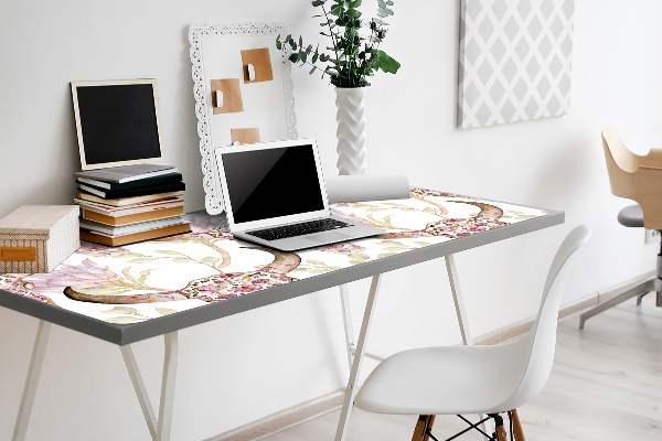 Full desk protector Skull in flowers