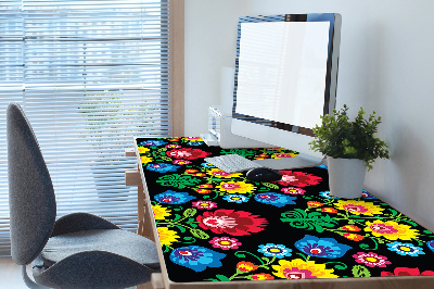 Large desk mat table protector folk art