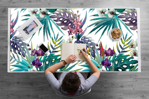 Full desk pad tropical leaves