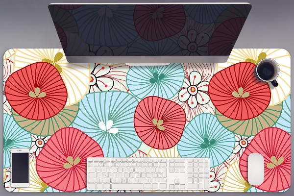 Full desk mat flowery pattern