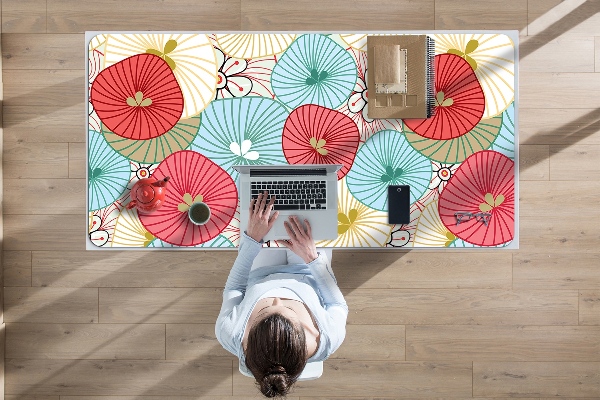 Full desk mat flowery pattern