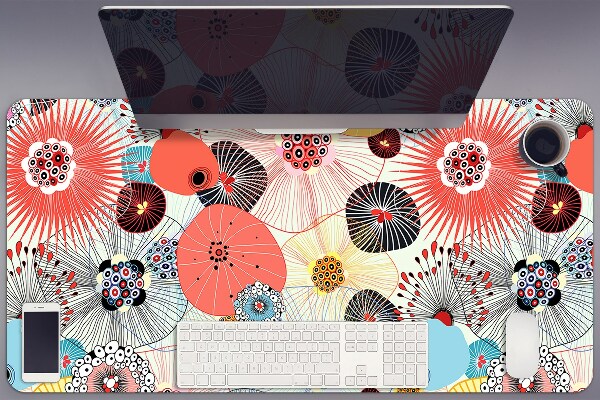 Full desk mat flowery pattern