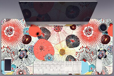 Full desk mat flowery pattern