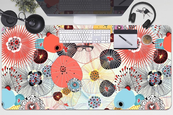 Full desk mat flowery pattern