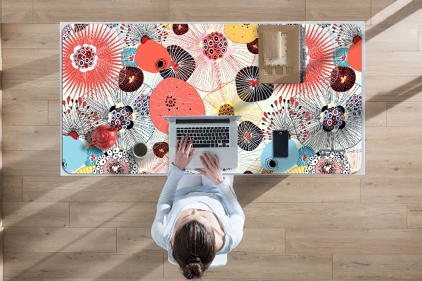 Full desk mat flowery pattern