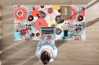 Full desk mat flowery pattern