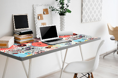 Full desk mat flowery pattern