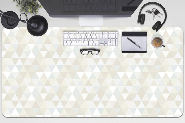 Large desk mat table protector triangles pattern