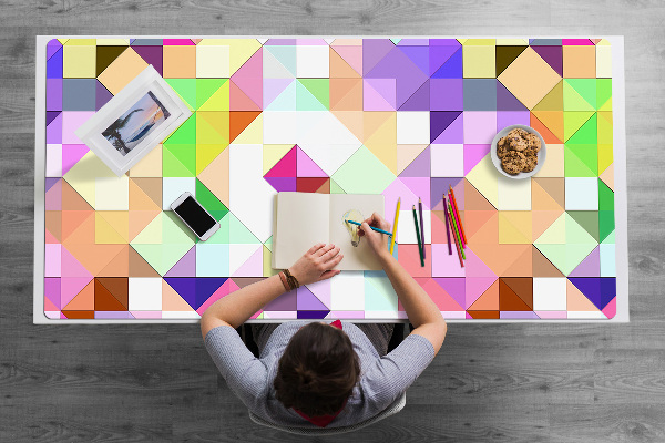 Full desk protector colorful mosaic
