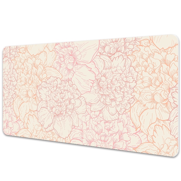 Full desk mat pink peonies