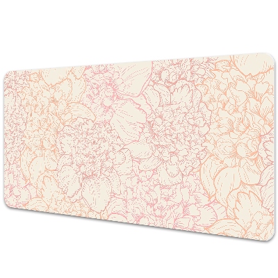 Full desk mat pink peonies