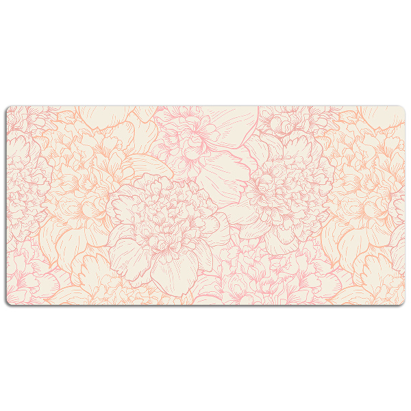 Full desk mat pink peonies