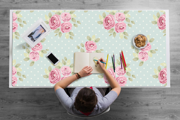 Full desk mat pink bouquets