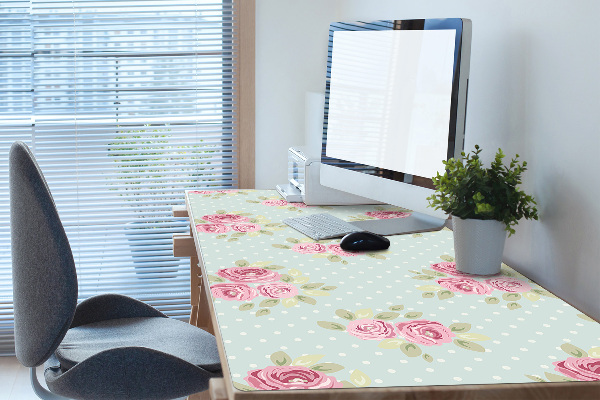 Full desk mat pink bouquets