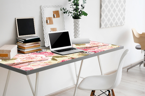 Desk mat Birds flowers butterflies