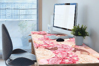 Full desk protector Roses and hydrangeas