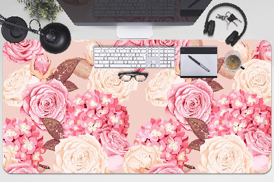 Full desk protector Roses and hydrangeas