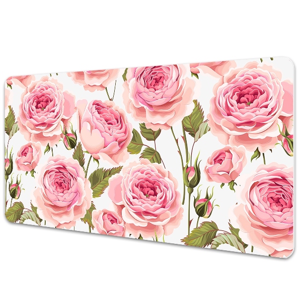 Large desk mat for children Beautiful roses