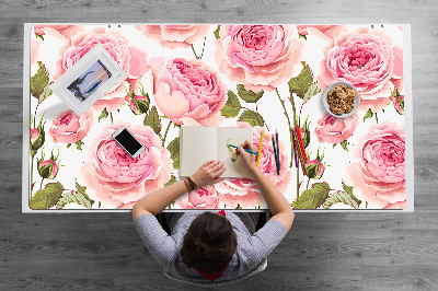 Large desk mat for children Beautiful roses