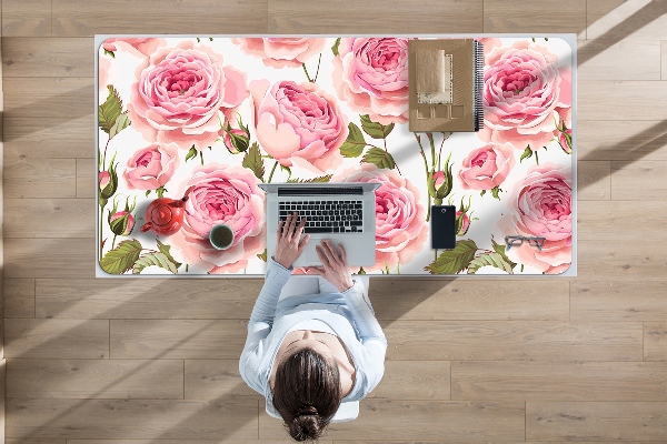 Large desk mat for children Beautiful roses