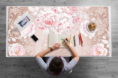 Large desk mat for children White roses