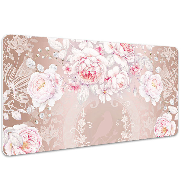Large desk mat for children White roses