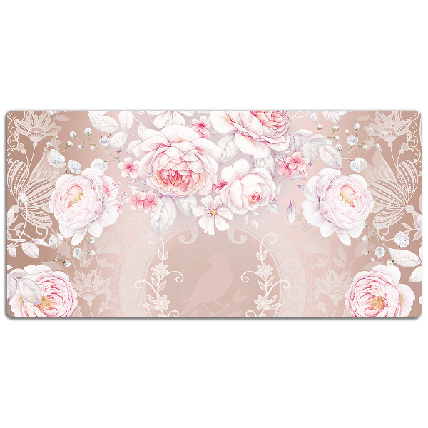 Large desk mat for children White roses