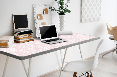 Large desk mat table protector pink Damask