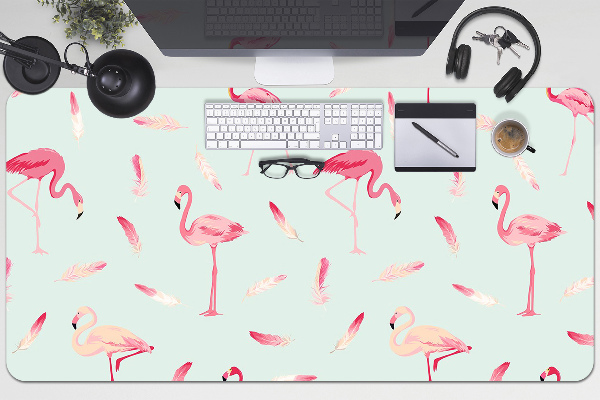 Full desk protector Flamingos and pen