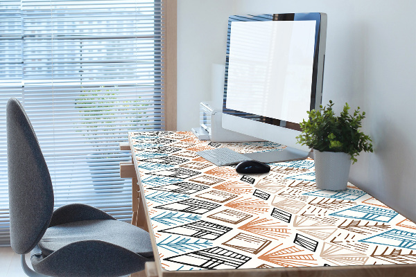 Large desk mat table protector ethnic pattern