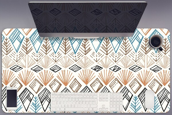 Large desk mat table protector ethnic pattern