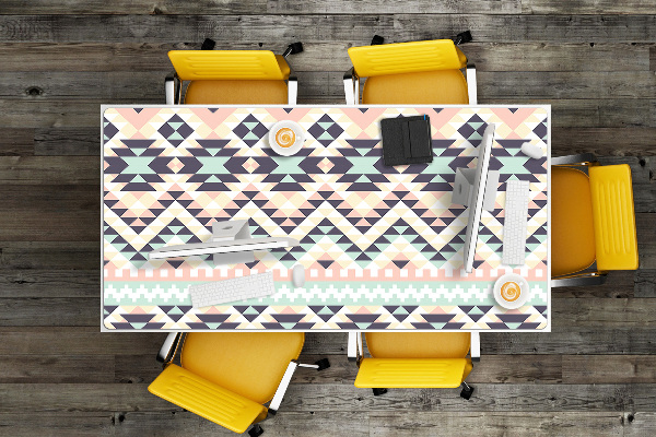 Large desk mat table protector ethnic pattern
