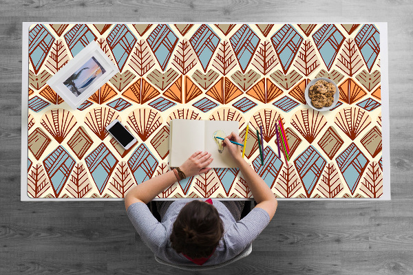 Full desk protector Ethnic brown pattern