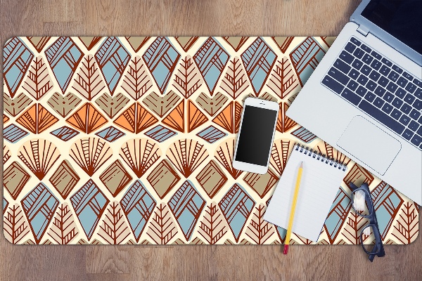 Full desk protector Ethnic brown pattern