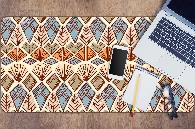 Full desk protector Ethnic brown pattern