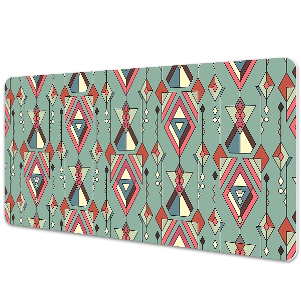 Large desk mat table protector Aztec pattern