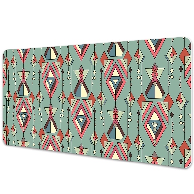 Large desk mat table protector Aztec pattern