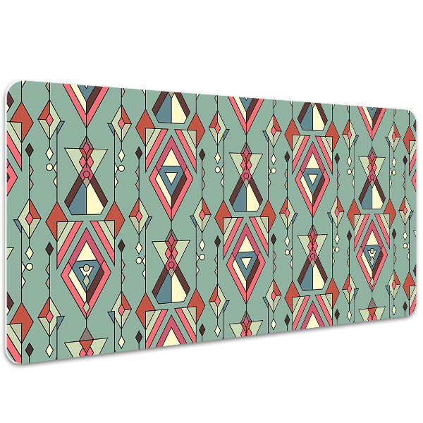 Large desk mat table protector Aztec pattern