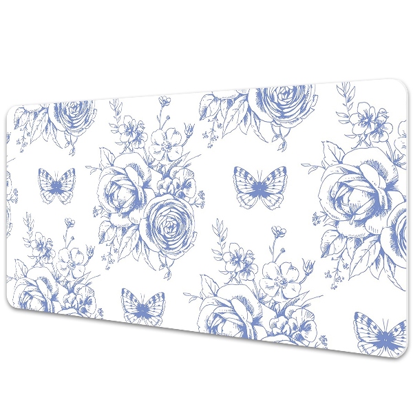 Desk pad Butterflies and flowers