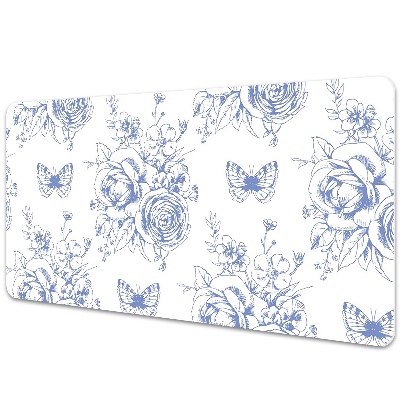 Desk pad Butterflies and flowers