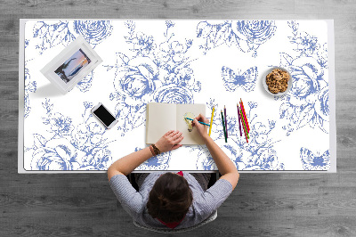 Desk pad Butterflies and flowers