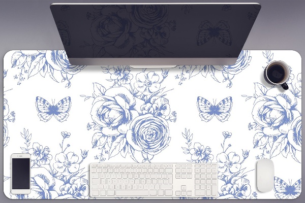 Desk pad Butterflies and flowers