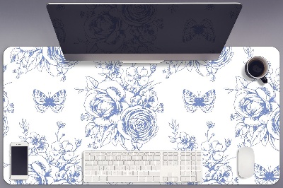 Desk pad Butterflies and flowers